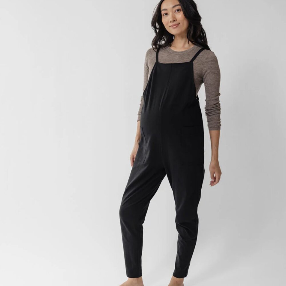 Black Maternity Jumpsuit with Adjustable Straps